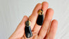 Obsidian and Gold Earrings. Gold-Plated Sterling Silver. 2365