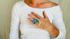 Oversized Labradorite Cocktail Ring. Blue and Green Flash Jewelry. 4293.