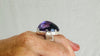 Oversized Faceted Amethyst Ring | Handmade Adjustable Sterling Silver | Unique Gemstone Jewelry. 4022