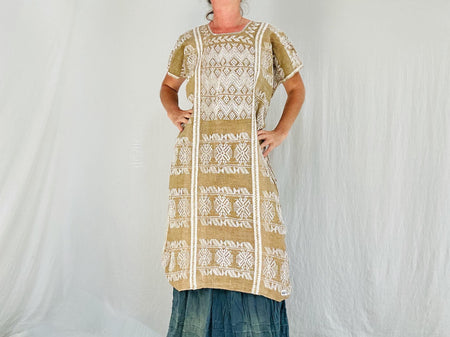 Hand Woven Amuzgo Huipil Dress. Guerrero, Mexico. Rare. 4314