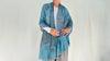 Blue Gauze Shiva Nataraja Shawl, Wrap, Scarf. Lightweight Spiritual Accessory from India. 4226