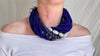 Multi-Strand Necklace. Blues and Silvers. African, Afghani and Nepali Beads. 628