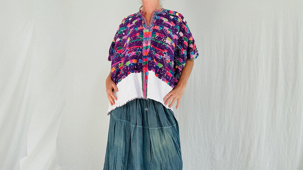 Vintage Churrancho Hand-Woven Guatemala Huipil. 4317