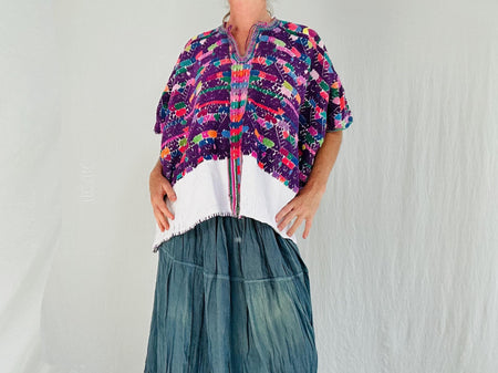 Vintage Churrancho Hand-Woven Guatemala Huipil. 4317