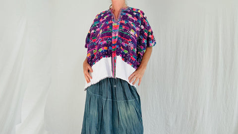 Vintage Churrancho Hand-Woven Guatemala Huipil. 4317