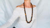 Long Amber Beaded Necklace with Sterling Silver. Graduated. Knotted. 2883.