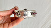 Sterling Silver and Garnet Indian Bangle. 0827