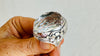 Natural Quartz Ring. Oversized. Botanicals. Size 6.5. 4148