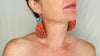 Orange Clam & Sterling Silver Earrings. Handmade Sterling Silver Jewelry.2695