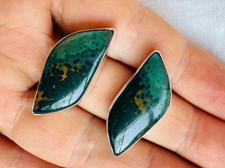 Ocean Jasper and Sterling Silver Earrings. 144