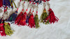 2 Vintage Turkmen Tassels. Silk. 4267