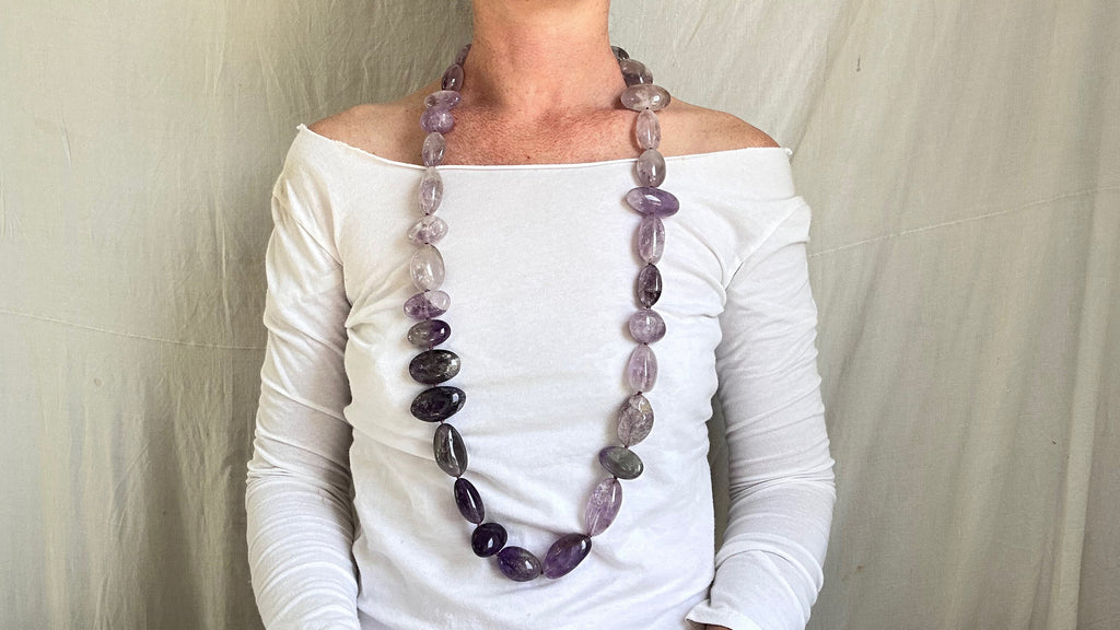 Long Amethyst Necklace. 1175