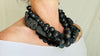 Black Multi-Strand Necklace. La Llorona. Obsidian, Lava Rock, Barro Negro.