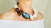Ammonite & White Jade Necklace with Labradorite and Fluorite. Medicine Necklace.