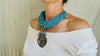 Sacred Heart Turquoise Necklace. Handcrafted Sterling Silver Pendant on a Multi-Strand Necklace.