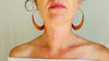 Karen Hill Tribe Earrings. Oversized Hoops. 24kt Gold Plated. Vermeil. 0682 SCRATCH N DENT
