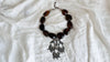 Amber Beaded Necklace, Oaxacan Filigree Pendant. Sterling Silver. IN COMPLIANCE with Etsy Standards. 1349