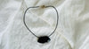 Obsidian Adze Pendant Necklace. Leather & Sterling Silver. 2262