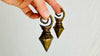 Antique Dayak Brass Tribal Earrings. Borneo. Gauged Ear Weights. Ear Pendants 4289