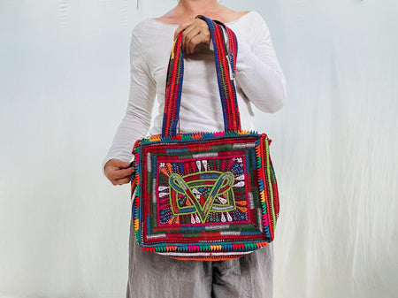 Rabari Hand-Embroidered Shoulder Bag. Applique. 4223