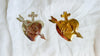 Hand Cast Milagro Hearts for Altar or Decoration. Gold and Silver. 0964