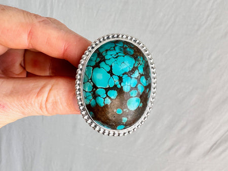 Turquoise and Silver Ring. Size 6.5. 0822