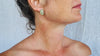 Faceted Prehnite Post Earrings. Sterling Silver. AP-458