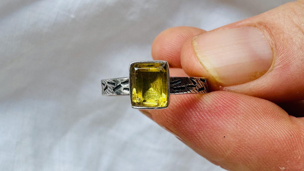 Amber Botanicals Ring. Sterling Silver. Size 7.75. AP-313