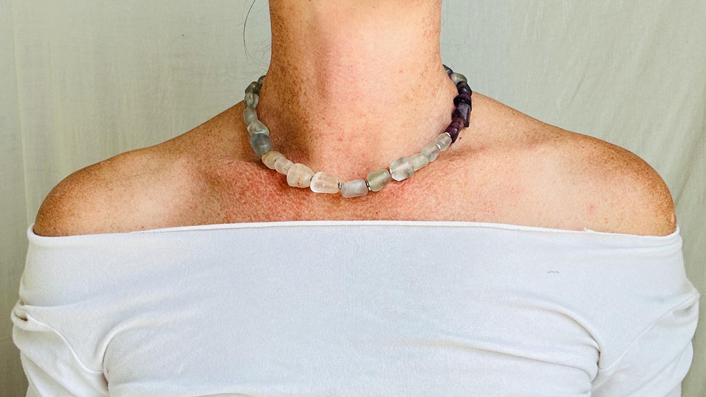 Fluorite & Sterling Silver Necklace. 2747