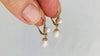 Vintage Ecuadorian Gold Earrings With Pearls. 18kt. 0395