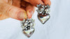 Oaxaca Love Bird Earrings with Hearts. Handmade Sterling Silver. Mexico. Frida Kahlo H+B1