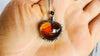 Amber & Sterling Heart Pendant on a Silver Chain. AP-354