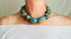 Blue Onyx Beaded Necklace. Sterling Silver. 2518
