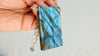 Labradorite Pendant Necklace. Heavy Sterling Silver Chain. Flashy Blue Stone. Designer Jewelry. 2667