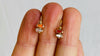 Vintage Ecuadorian Gold Earrings With Crystal. 18kt. 0389