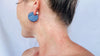 Lapis Lazuli Flat Hoop Earrings. Atelier Aadya. 2835