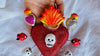 Mexican Heart and Skull Decor. Oaxaca, Mexico. Calaveras y Corazon.