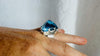 Oversized Faceted Aquamarine Cocktail Ring | Handmade Adjustable Sterling Silver | AAA Stone 3022
