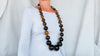 Huge Graduated Amber Round Bead Necklace. Dramatic and Gorgeous!