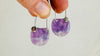 Amethyst Hoop Earrings. Sterling Siler Handmade Jewelry. Atelier Aadya. Exact Pair. 2717