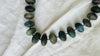 Long Fluorite and Silver Necklace. Handmade Beaded Jewelry. Beautiful Blue Stone. Statement Necklace.