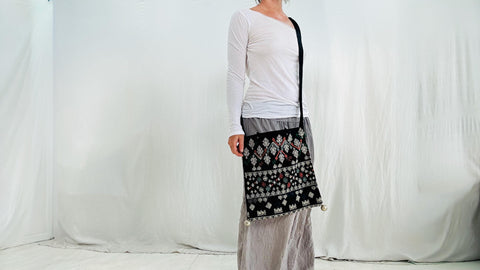 Vintage Red Dao Bag. Fine Hand Embroidery. Hmong.