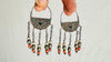 Vintage Uzbek Bukhara Earrings. Silver & Turquoise. Long Dangles. 0849