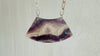 Rainbow Fluorite Adze Pendant Necklace. Sterling Silver Chain. 2476