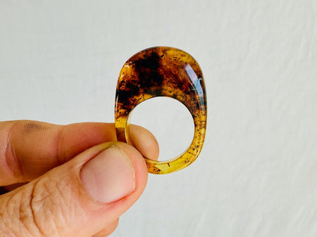 Solid Amber Ring. Size 8. 0816