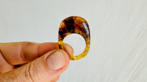 Solid Amber Ring. Size 8. 0816