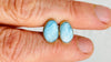 Larimar & 18K Gold Earrings. Stud. Comfort Ball Back. 1151