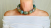 Blue Onyx and Sterling Beaded Necklace. Handcrafted Designer Statement Jewelry.