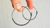 Vintage Kuchi Silver Hoop Earrings. Sterling Silver. Afghanistan. 0709