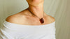 Amber Anatomic Heart Pendant on Sterling Silver Snake Chain. Atelier Aadya